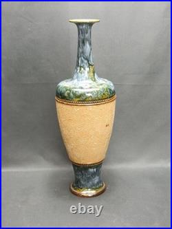 Antique 1884 Early Royal Doulton Slaters Stoneware Vase Rare Signed