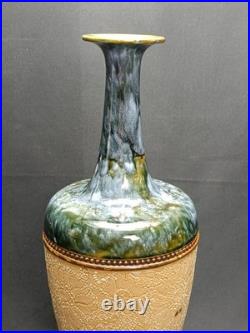 Antique 1884 Early Royal Doulton Slaters Stoneware Vase Rare Signed