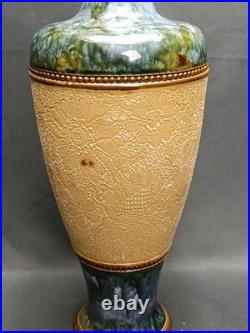 Antique 1884 Early Royal Doulton Slaters Stoneware Vase Rare Signed