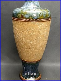 Antique 1884 Early Royal Doulton Slaters Stoneware Vase Rare Signed