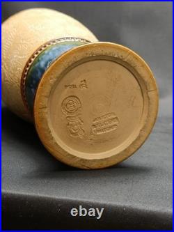 Antique 1884 Early Royal Doulton Slaters Stoneware Vase Rare Signed