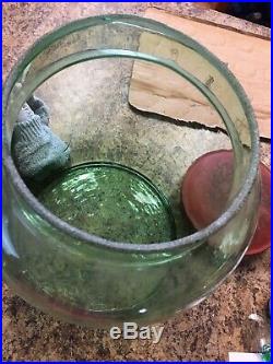 Antique 19th C. Early Apothecary Jar With Tin Lid RARE