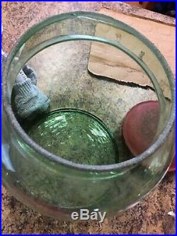 Antique 19th C. Early Apothecary Jar With Tin Lid RARE