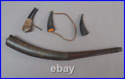 Antique 19th Century South African Shona Snuff Or Powder Horn & Other Horns Rare