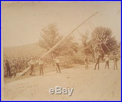 Antique Artistic Telephone Utility Cable Installation Lineman Rare Early Photo