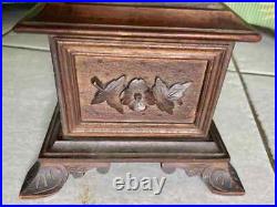 Antique Black Forest Jewelry Box with Mountain Sheep Signed Beautiful Rare Find