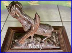 Antique Black Forest Jewelry Box with Mountain Sheep Signed Beautiful Rare Find