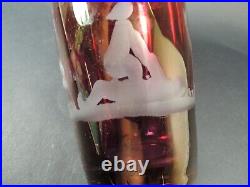 Antique Bohemian Ruby Red Engraved Glass-rare