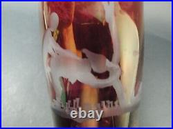 Antique Bohemian Ruby Red Engraved Glass-rare