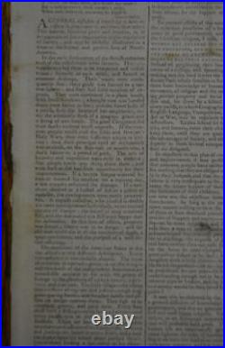 Antique Boston Newspaper from 1788 US Constitution Rare Early American History
