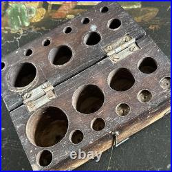Antique Boxed Set Of Early Brass Jewellers / Apothecary Weights Rare