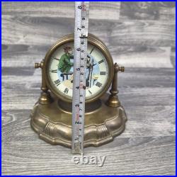 Antique Brass Monkey Barber Animated Novelty Mantel Desk Clock Rare Working Antique Brass Monkey Barber Animated Novelty Mantel Desk Clock Rare Working