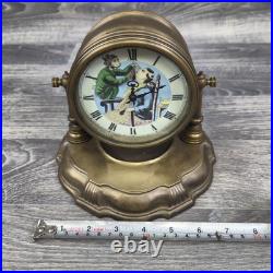 Antique Brass Monkey Barber Animated Novelty Mantel Desk Clock Rare Working Antique Brass Monkey Barber Animated Novelty Mantel Desk Clock Rare Working