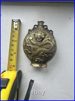 Antique Bronze Bottle Ornament Chinese Late 18th Early 19th Century Dragon RARE