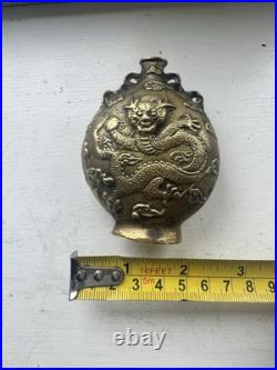 Antique Bronze Bottle Ornament Chinese Late 18th Early 19th Century Dragon RARE