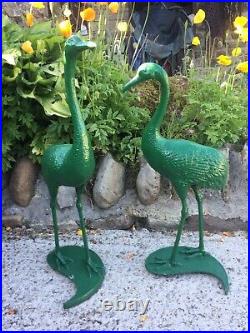 Antique Cast Iron Cranes. Early 20th Century. Original Paint. Fabulous & Rare