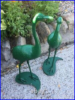 Antique Cast Iron Cranes. Early 20th Century. Original Paint. Fabulous & Rare