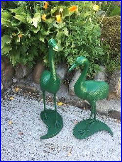 Antique Cast Iron Cranes. Early 20th Century. Original Paint. Fabulous & Rare