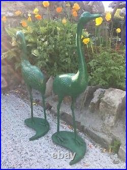 Antique Cast Iron Cranes. Early 20th Century. Original Paint. Fabulous & Rare