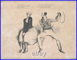 Antique Characture John Doyle The Coquet Lithograph Rare 1830 Political Print