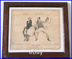 Antique Characture John Doyle The Coquet Lithograph Rare 1830 Political Print