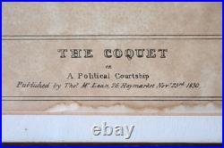 Antique Characture John Doyle The Coquet Lithograph Rare 1830 Political Print