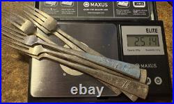 Antique Chinese Export RARE Sterling Silver 6 Forks Set 925 made early 1940s