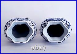 Antique DELFT XL GINGER JAR LIDDED VASE 17.3 INCHES EMBOSSED ACCENTS RARE Antique DELFT XL GINGER JAR LIDDED VASE 17.3 INCHES EMBOSSED ACCENTS RARE
