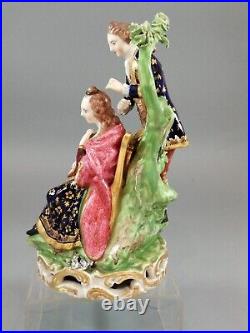 Antique Derby figurine court hairdresser, early 19th century, rare