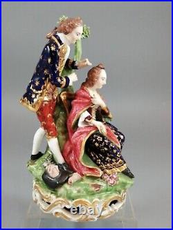 Antique Derby figurine court hairdresser, early 19th century, rare