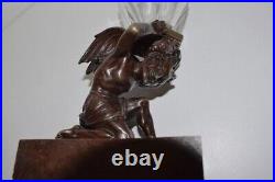 Antique Devil Statue Sculpture Faust Figurine Pyrogen Satan Lamp Rare Old 19th
