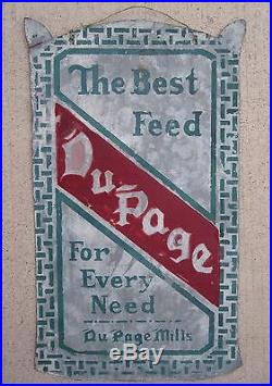 Antique Dupage Mills Feed Sign Possibly Oak Brook IL Graue Rare Early Paint Art