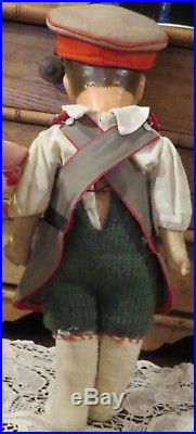 Antique EARLY14 Kathe Kruse Extremely Rare ALL Original Potsdamer Soldier Doll