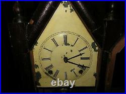 Antique E. N. Welch Early Rare 8 day Steeple Clock Time and Strike, Key-wind