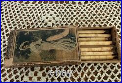 Antique Early 1900s Rare French Wax Bordello Match Candles With Timer