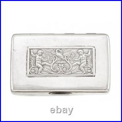 Antique Early 19th century Rare Exceptional German Silver Box Swan and cherubs