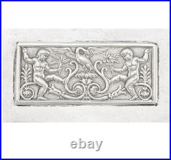 Antique Early 19th century Rare Exceptional German Silver Box Swan and cherubs