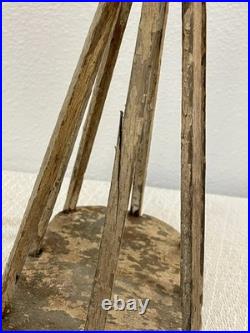 Antique Early 20thC. Rare Diminutive Size Hand Carved Wood Santos Cage Doll