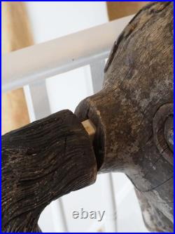 Antique Early 20th-Century Large Rare Hand-Carved Asian Decorative Wooden Horse