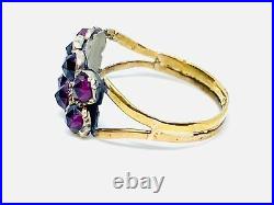 Antique Early 22ct Gold garnet ring. With Rare hallmark