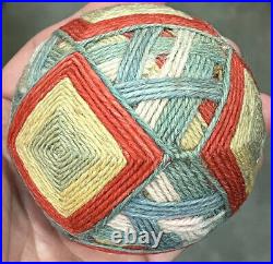 Antique Early Amish Sewing Yarn Ball Amish Ball Pin Cushion Sewing Ball Rare