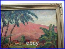 Antique Early California Landscape Painting Impressionist Rare Woman Wpa Style