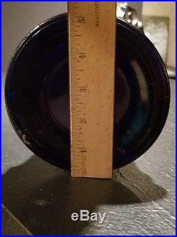 Antique Early Fenton Rustic Blue Carnival Glass Funeral Vase RARE 19 Circa 1910