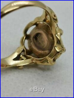 Antique Early Georgian 6ct Diamond rose cut foiled back gold 18 k RARE