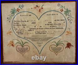 Antique Early Pennsylvania German Fraktur Rare 1802