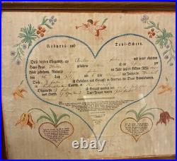 Antique Early Pennsylvania German Fraktur Rare 1802