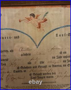 Antique Early Pennsylvania German Fraktur Rare 1802