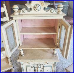 Antique Early Rare 6 Piece German Doll Size Wooden Kitchen Set With Provenance