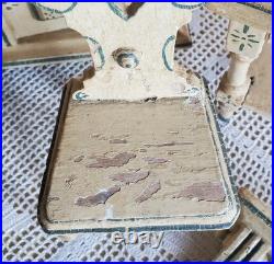 Antique Early Rare 6 Piece German Doll Size Wooden Kitchen Set With Provenance