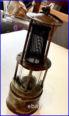 Antique Early Rare Brass Acenylene Miners Safety Lantern Nautical